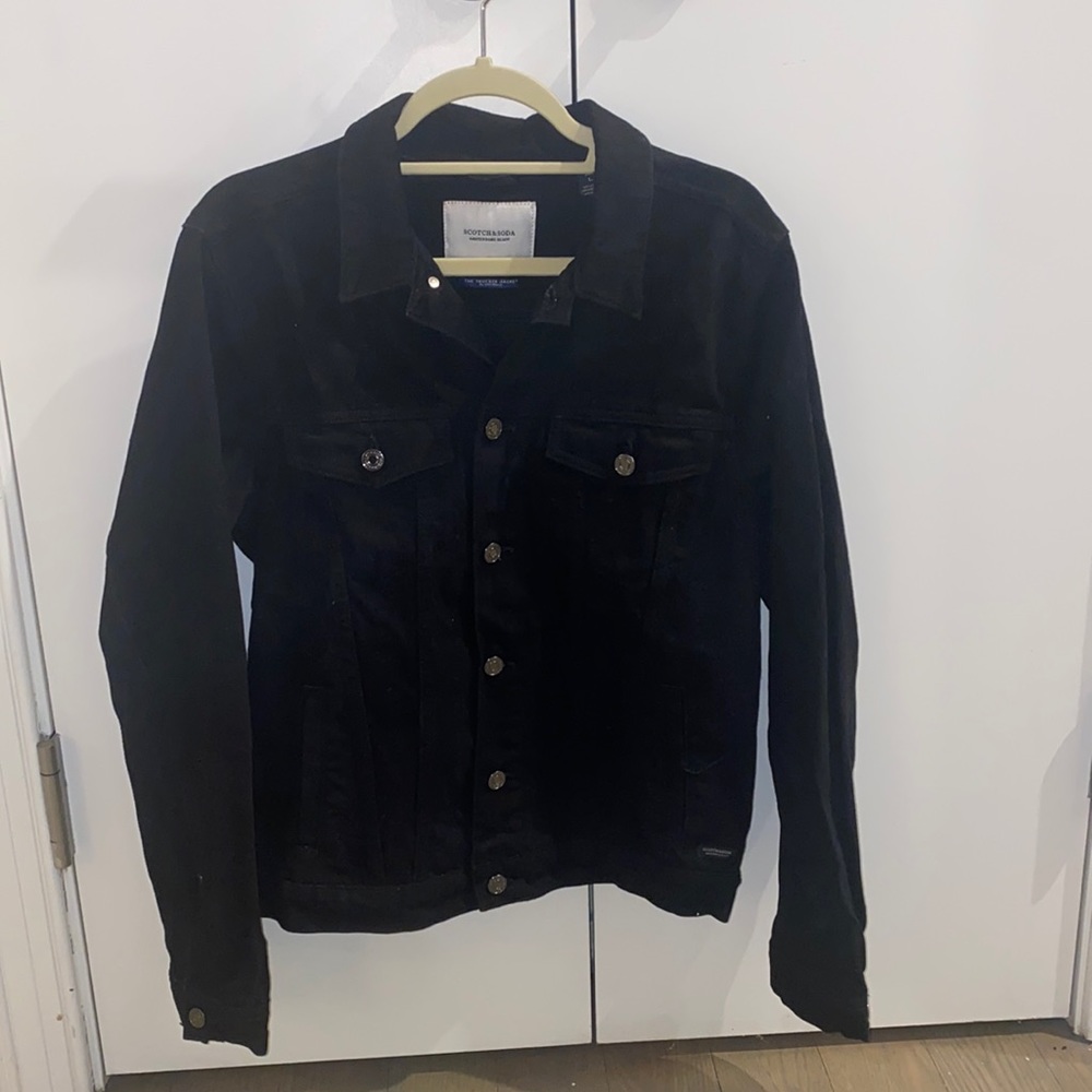 Scotch & Soda Black Denim Trucker Jacket (Large) Worn Once!